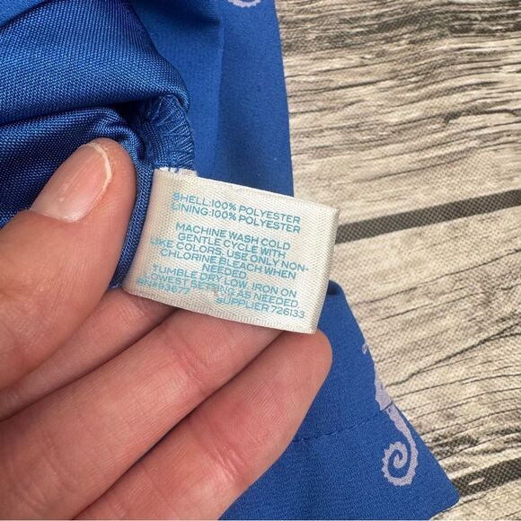 L'Amour Nanette Lepore Women's Seahorse Romper Blue White S SM Small Camisole - Picture 9 of 15